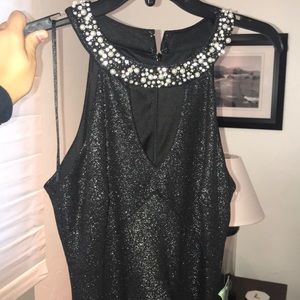 Long black sparkly gown
